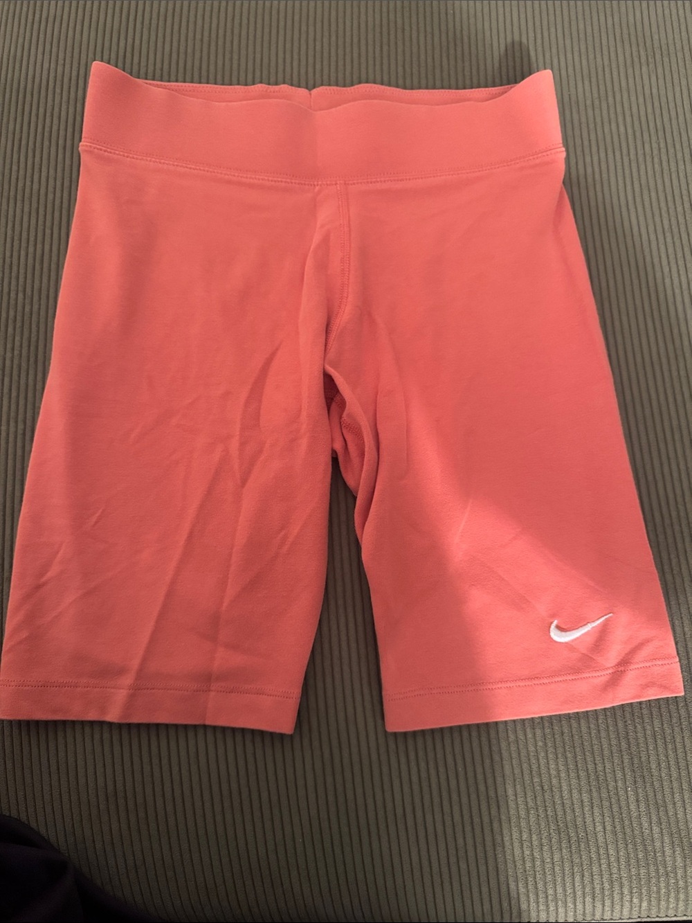 Nike Women's Coral Bike Shorts with White Swoosh